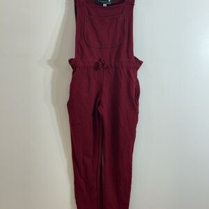 Elegant Burgundy Jumpsuit with Front Pocket